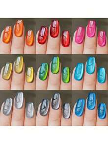 MORDDA 9 colores 5g Nuevo gel de uñas magnético semi-permanente de ojos de gato reflectante popular Contiene imanes para salón de uñas DIY de UV LED de larga duración para el salón de uñas