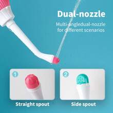 450 ml przenośna butelka ze spryskiwaczem do toalety z rozszerzalnym siedziskiem, 2 dyszami i torbą podróżną, kątowy spryskiwacz do higieny osobistej (zielony)