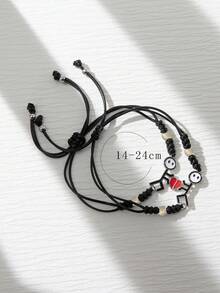 ATLVXJL Bộ 2 vòng tay PU màu đen phát sáng hình nhân vật hoạt hình và trái tim đỏ, quà tặng lễ hội cho phái nữ, quà tặng ngày Valentine. - Nhiều màu - Xem 10