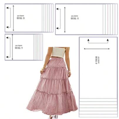 Maxi Skirt Multiple Sizes Sewing Patterns,1:1 Scale Basic Women's Garment Sewing Patterns,Sewing Patterns For Beginners And Sewing Patterns,Apparel Making Templates,Handmade Garment Sewing Patterns