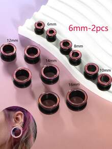 2 件不锈钢耳塞，大号双喇叭合金量规，拉伸螺丝配合通道量规 2g - 5/8 英寸身体穿孔首饰