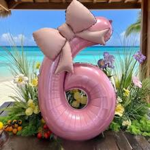 2pcs/Set 32" Pink Number 0-9 Balloons, 21" Butterfly Foil Balloons, Suitable For Birthday, Anniversary, Wedding, Proposal And Other Festivals, Decoration Balloons For All Ages