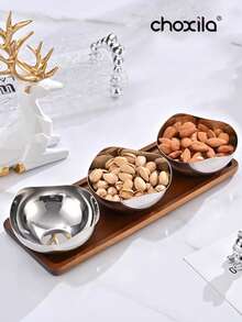 choxila 1个304不锈钢优雅甜点碗 - 可用作零食碗、甜点杯、燕麦沙拉碗、早餐碗、托盘、水果盘，花瓣形设计，理想的返校礼物，适用于客厅、卧室、办公室、露营、酒店和学校等场所。 - 甜點盤 - 查看 4