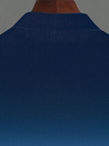 Men's Plus Size Casual Sport Suit: Gradient Long Sleeve T-Shirt + Pocket Drawstring Pants - Polyester Blend, Machine Washable - 藍色 - 查看 3