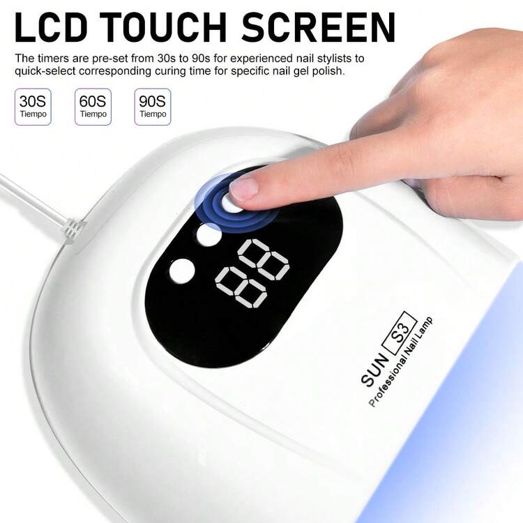 LIMEGIRL 2-In-1 UV/LED Nail Lamp, Suitable For Manicure, UV LED Nail Dryer, UV Curing Lamp, Used For Curing UV Gel Nail Polish, With Motion Sensor LCD Display - White - View 5