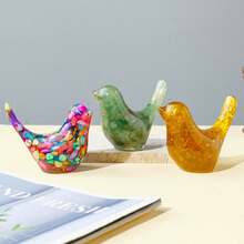 1 件装天然水晶鸟雕像灵气石雕像风水雕塑宠物纪念装饰品家居花园