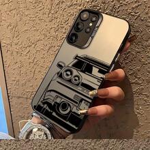 Fundas para Móvil con Diseño de Coche de Carreras y Grafiti para Samsung Galaxy S25 S24 S23 S22 S21 S20 FE Ultra Plus 4G 5G, Cubierta Anticaídas con Fondo Escarchado - Negro - Ver 2