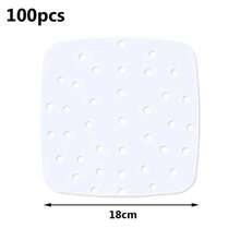 Uds.Revestimientos para freidora de aire, estera antiadherente para freidora de aire, papel de aceite desechable, papel pergamino, revestimiento desechable, consumibles de cocina para el hogar EWJX - Blanco Longitud 18cm - Ver 13