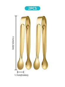 2/6/12件装不锈钢迷你糖钳、冰钳 - 高级小型服务钳、开胃菜钳、糖钳、冰钳、多功能迷你服务夹 - 适用于餐厅、自助餐、咖啡馆、烧烤、家庭、办公室、节日和婚礼，节日礼品 - 4吋糖夾 - 查看 10