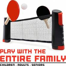 BLKSMITH All-In-One Portable Ping Pong Set With Retractable Ping Pong Net (Up To 75" Wide), 2 Premium Paddles, 3 Balls - Complete Portable Ping Pong Table Set For Indoor And Outdoor Use Family Fun