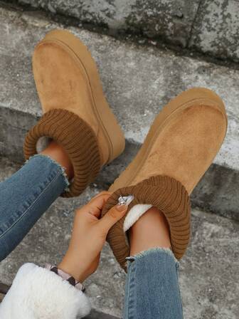 Damsnökängor, mjuka, tjocka sular, slip-on, termofodrade, vintervarma, halkfria, slitstarka, moderiktiga, mångsidiga, bekväma, inte trötta fötter, för pendling, campus, utomhuskläder, eleganta, värdiga nya damsnökängor för höst/vinter