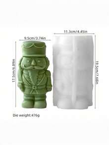 Khuôn nến silicon hình lính kẹp hạt dẻ 3D | Thiết kế lính gác râu dễ thương cho đồ thủ công bằng sáp/nhựa/thạch cao dùng trang trí Giáng sinh, quà tặng tiệc tùng ngày lễ & đồ trang trí nhà cửa - trắng - Xem 8