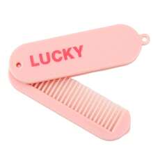 1PC,Compact Folding Hair Brush  Solid Color Foldable Hairbrush  Portable Folding Hair Brush  Mini Travel Hairbrush  Simple Folding Hair Brush - 隨機顏色 - 查看 4