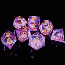 Gothic Style Liquid-Filled Dice Set, Tabletop Role-Playing Game Dice, Best Gift Choice