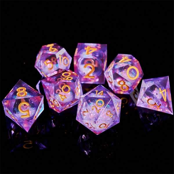 Set de dados de estilo gótico rellenos de líquido, dados para juegos de rol de mesa, mejor opción de regalo