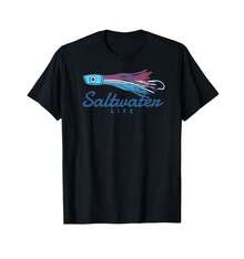 Saltwater Fishing Lure T-Shirt Men's Tshirt Funny Gift For Coworkers Graduation Gift For Son - màu đen - Xem 1
