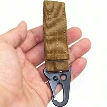 2PCS Outdoor Carabiner Molle Clip Nylon Key Hook Hanging Belt Webbing Strap Buckle - Black - View 4