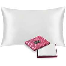 White Silk Pillowcase Standard Size - 100% Real Silk Smooth 20 X 26 Inch Pillow