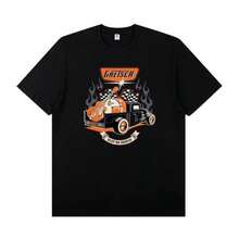 BREATHABLE COOL SUMMER Gretsch Electric Guitar Instrument Peripheral T-Shirt Short SLEEs Ve Rock Band Lead Singer Practice Costume Casual T-Shirt - màu đen - Xem 1