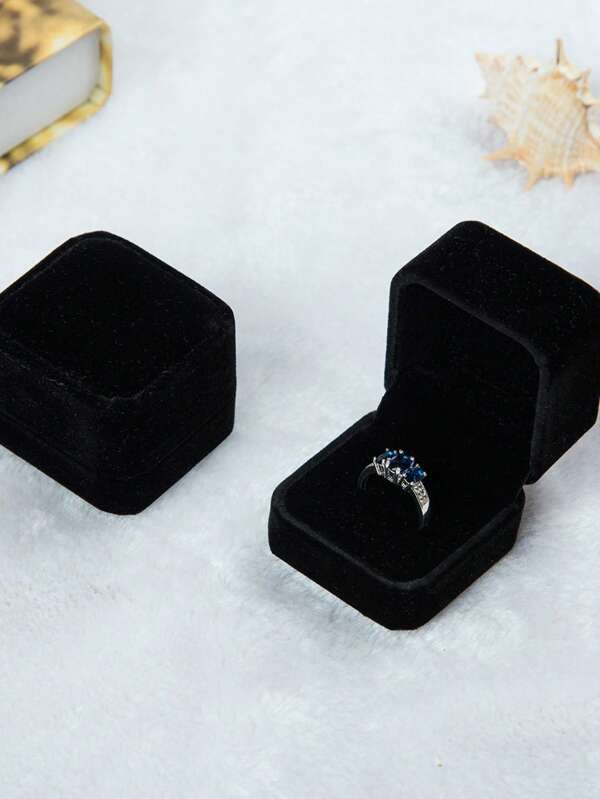 1 Pc Jewelry Ring Storage Box. Velvet Ring Box, Jewelry Box, Badge Box, Accessory Box. For Women Storage Organizer Travel Essentials Back To School Dormitory Storage Fall Decor