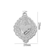 1件 304不锈钢镀18K金极简镂空蕾丝心形吊坠，女士不锈钢吊坠DIY配件 - 彩色 - 查看 30