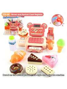 儿童角色扮演玩具超市收银机，角色扮演微型便利店收银台模型（需电池） - 彩色 - 查看 3