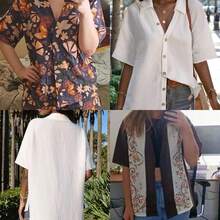 Summer Shirt Multiple Sizes Sewing Patterns,1:1 Scale Basic Women's Garment Sewing Patterns,Sewing Patterns For Beginners And Sewing Patterns,Apparel Making Templates,Handmade Garment Sewing Patterns - Brown - View 6