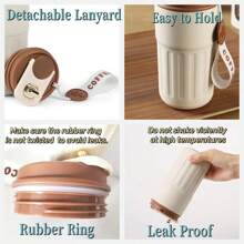 Portable Coffee Mug, Stainless Coffee Tumbler With Temperature Display, Smart Insulated Coffee Mug With Lid Fot Summer Cold Storage Car