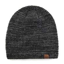 قبعة صوفية محبوكة متعددة الألوان للرجال - قبعة جمجمة شتوية مبطنة بطبقتين للاستخدام اليومي والرياضة والتزلج