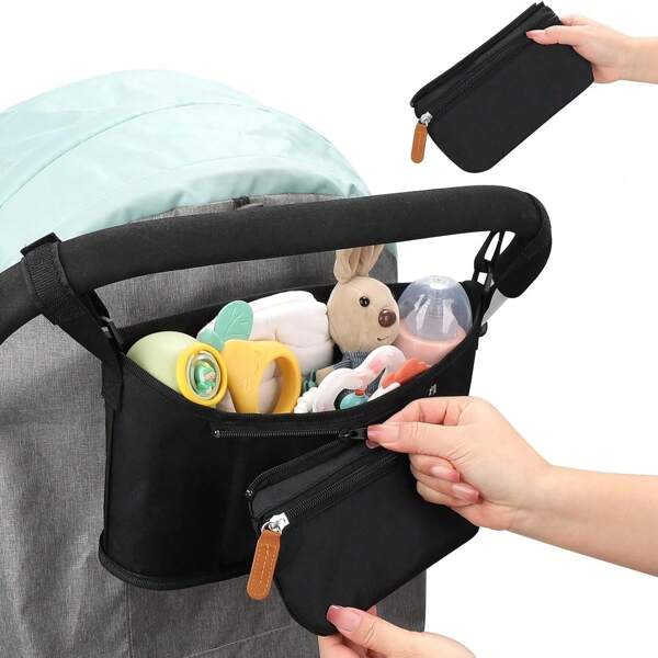 Baby Stroller Storage Bag Mommy Large Capacity Travel Hanging Bag Phone Bottle Holder Pram Diaper Bags Baby Stroller Accessories