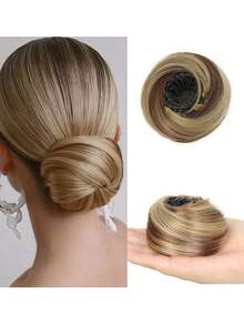 Elegant Women's Hair Bun, Hair Extension -10cm (4 Inches) Extendable Synthetic Hair, With Clips, Heat-Resistant Fibers, Suitable For All Hair Types, Adjustable Design, Suitable For All Women's Daily Wear And Party Hair Accessories ﻿ - Multicolor - View 13