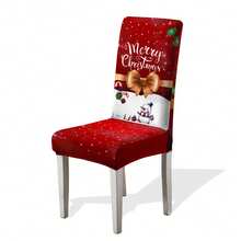 1/4/6/100pcs Christmas Printed Positioning Chair Covers, Cartoon Holiday Atmosphere Decor Dustproof Elastic Full-Wrap Chair Covers - Multicolor - View 20