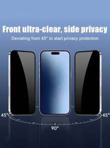 3 piezas Protector de pantalla de vidrio templado mate antiespia 2.5D de pantalla completa (película para juegos), antihuellas, compatible con las series Apple X/XR/11/12/13/14/15/16