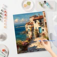 1 Set Adult DIY Digital Oil Painting, Rural Landscape Acrylic Paint By Numbers, Beginner Craft Kit, 40x50cm/16x20in, Frame Not Included - Multicolor - View 9