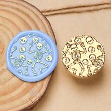 1 Pc, Cute Texture Series Wax Stamp Head, Removable Wax Stamp Head For Footprints/Grids/Leaves, Suitable For Envelope Letter/Invitation Letter/Party/DIY Craft Stamp Decoration/Gift Decoration/Various Holiday Gifts,For School Supplies,Back To School