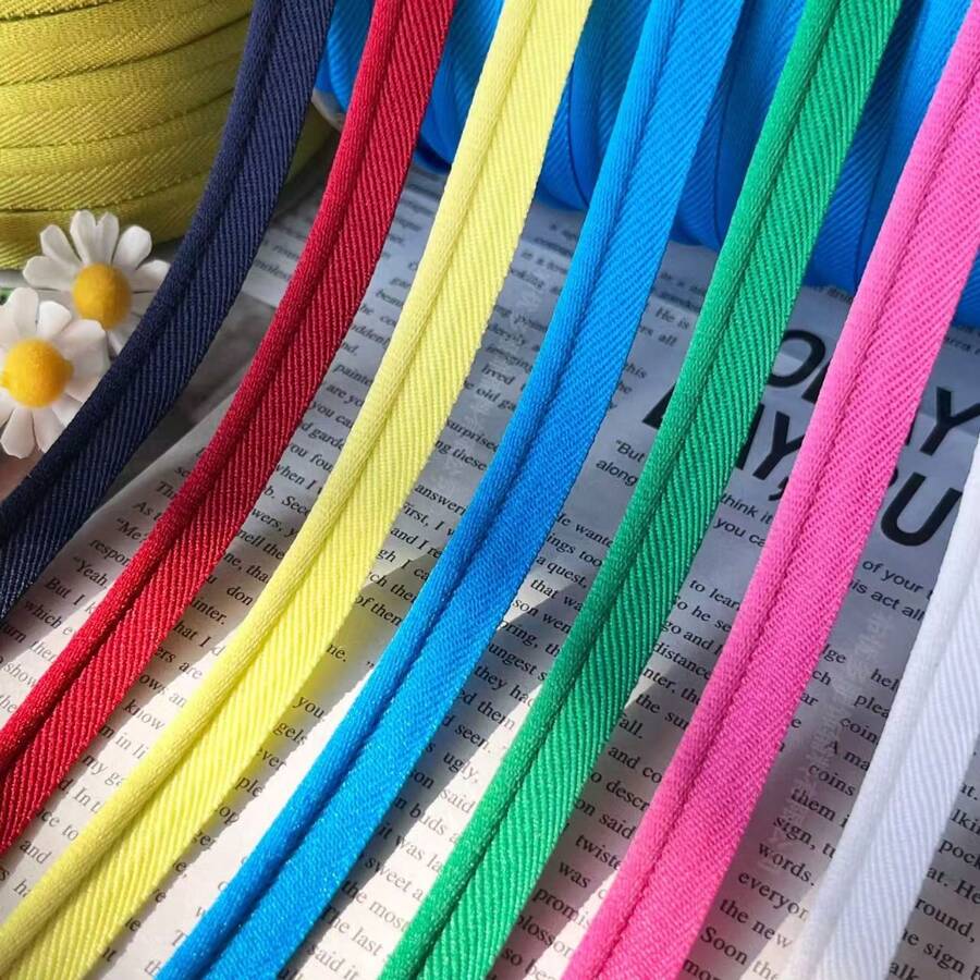 5yards 1cm Width, Multi-Color Edge Binding/Trimming Cord, Suitable For Home Textiles, Sofa Pillow Piping, Curtain Tape, Clothing & Bag Accessories