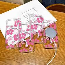 Blue Flowers Floral Print Pattern Premium Magnetic Phone Case For Compatible With  IPhone16/16Pro/16Promax/16Plus/15/15Pro/15Promax/15PLUS/14/14Pro/14Promax/14Plus/13/13Pro/12/11/11Pro/11 Promax/Xs/Xsmax, For Compatible With Samsung Galaxy S22/S23/S24/S25/Plus/FE/Edge/Ultra,Fashion Female Summer Unique Cases Transparent Shockproof Anti-Drop Ultra-Thin Design Acrylic+Tpu Hard Back Non-Yellowing Clear Protection Cover Men Casing Girl Women Ultimate Protective Fundas Para Protectores De Celulares Accessories Friend Gift Aesthetic Protector Forro De Teléfono - 無色 - 查看 3