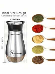 2 Pieces/3 Pieces(Including Storage Rack) Set Of Salt And Pepper Shaker Bottles, Seasoning Bottles, Glass Spice Jars, Kitchen Tools, Camping Barbecue, RV Travel Cute Spice Bottles,School Supplies