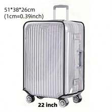 1pc Heavy-Duty Waterproof Clear Suitcase Protector Cover | Scratch & Dustproof Luggage Protector With Reinforced Edges & Transparent Design, Compatible With 20/24/28-Inch Bags, Travel Essentials For Airport, Train, Hotel - Ideal Gift For Travelers, Luggage Cover Protector, Durable PVC Material, Baggage Protection, Minimalist Style, Scratchresistant Fabric, Vacation Essentials