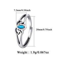 1pc Elegant 925 Silver Faux Turquoise Hollow Lotus Flower Ring, Suitable For Women For Holiday, Party, Wedding