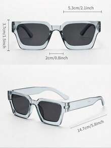 1 件男士现代时尚抗疲劳眼镜，适合办公室、街头、户外旅行、电脑阅读、游戏、电视、手机装饰 - 透灰 - 查看 7