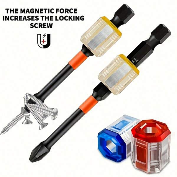 Conjunto de suporte magnético para chave de fenda, 1 peça - Adequado para fixação de magnetizador forte para torque aprimorado, metal e plástico, disponível em azul - Não requer eletricidade