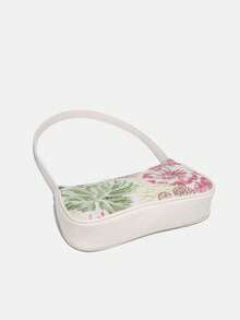 Novachic，1 件，度假风格夏季包，彩色花卉串珠装饰，简约，女士拉链手提包和单肩包，适合度假、派对等。（花朵位置随机）