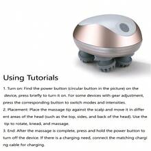 Rechargeable Mini Octopus Claw Massager, Multi-Function Kneading Vibration Massager, Head Massager - White - View 7