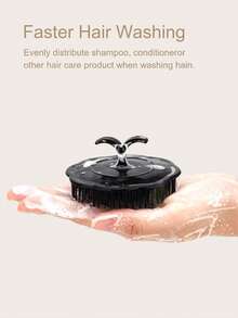 1 Pc Shampoo Brush, Hair Scalp Brush ,Dandruff Cleaning Brush Shower Scalp Shampoo Brush Scalp Massager,Shower Comb For Deep Cleaning Hair Men's Hand Brush, Beard Brush Pet Grooming Round Palm Brush,Back To School,Travel Holiday Essentials,Hair Accessories For Women - Multicolor - View 6