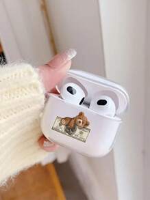 Carcasă de protecție transparentă TPU "Îmbrățișează și aruncă ursulețul", potrivită pentru AirPods2, AirPods3, pentru AirPods Pro, pentru husă pentru căști AirPods Pro2