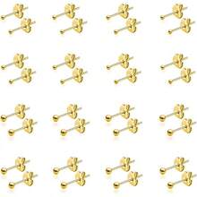 16 pares de bolas pequeñas de oro (2 mm + 3 mm)