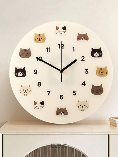 Pc, Schattige Cat Dog Wand Clock, Fresh Cartoon Animation ative Silent No Ticking Sound, Home ation, Living Room, Bedroom, Study ation. Birthday, Room view 8