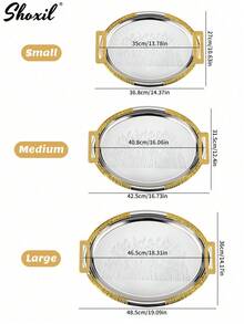 shoxil 1/3 dużej tacki z odpinanymi uchwytami, taca do serwowania, talerz obiadowy, taca do przechowywania, taca dekoracyjna, odpowiednia do domu, na kemping, na spotkania
