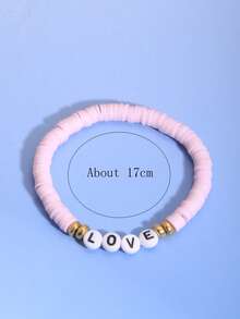 Customizable Bracelet Set, Fashion Minimalist Summer Beach Bohemian Polymer Clay Beaded Flower Bracelet Set, Customizable With Names, Slogans, Locations, Dates, Suitable For Birthday, Valentine's Day, Anniversary, Gift For Girlfriend, Friend, Daily Wear